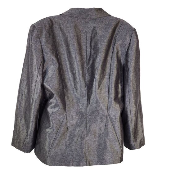 Calvin Klein Womens Blazer Jacket Size 14 1 Button Gray Lined Polyester Rayon - Picture 2 of 12